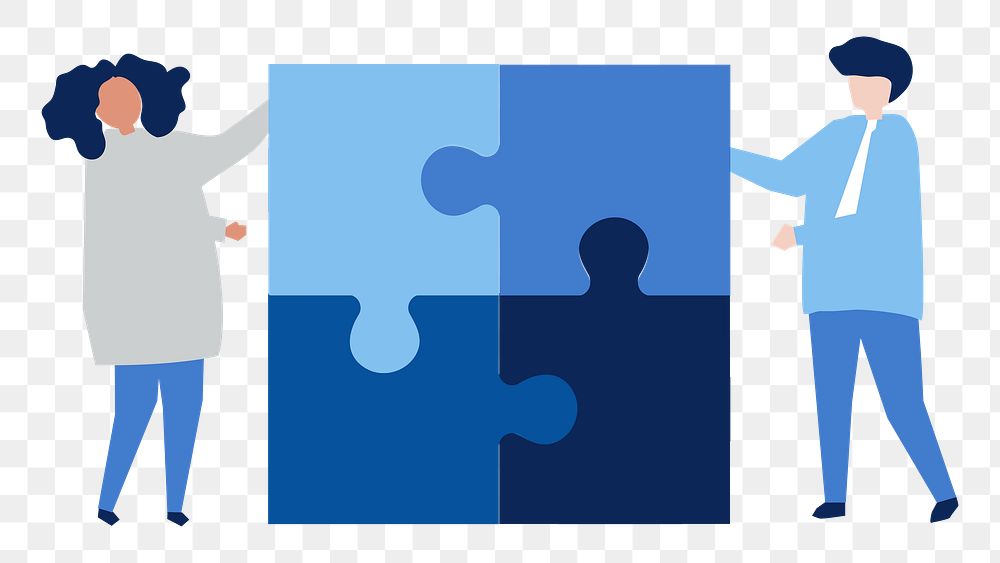 Business jigsaw png illustration, transparent background