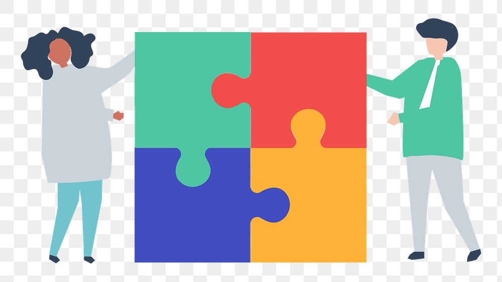 Business jigsaw png illustration, transparent background