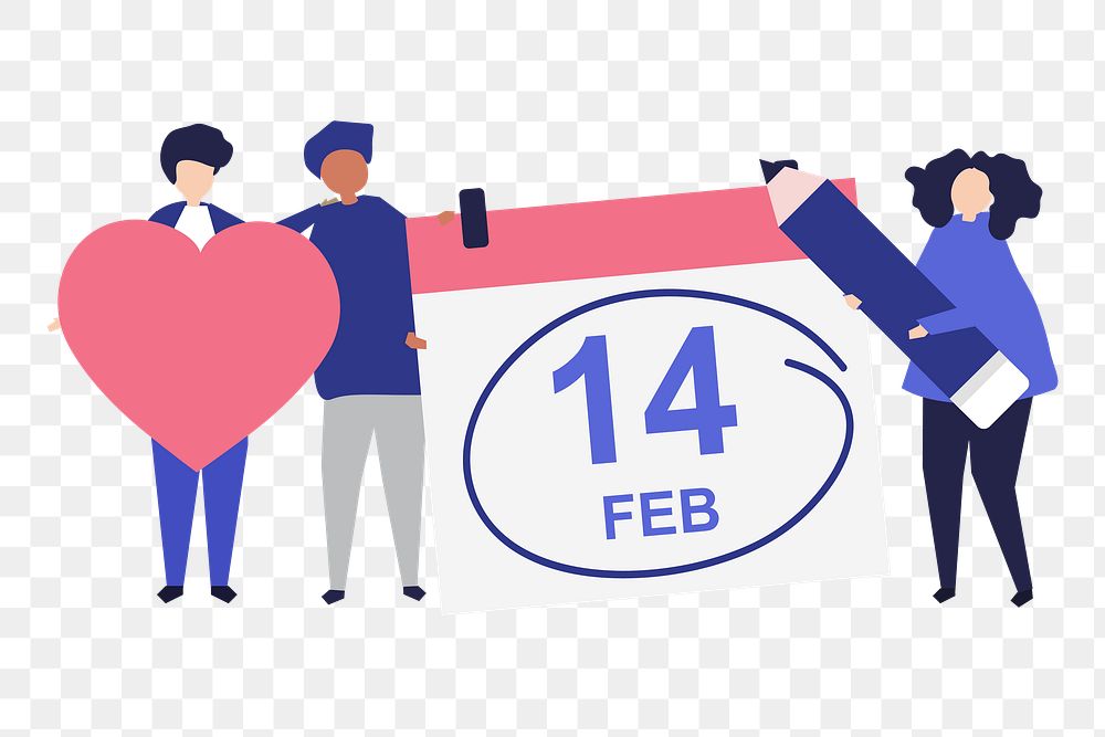 Valentine's day png illustration, transparent background