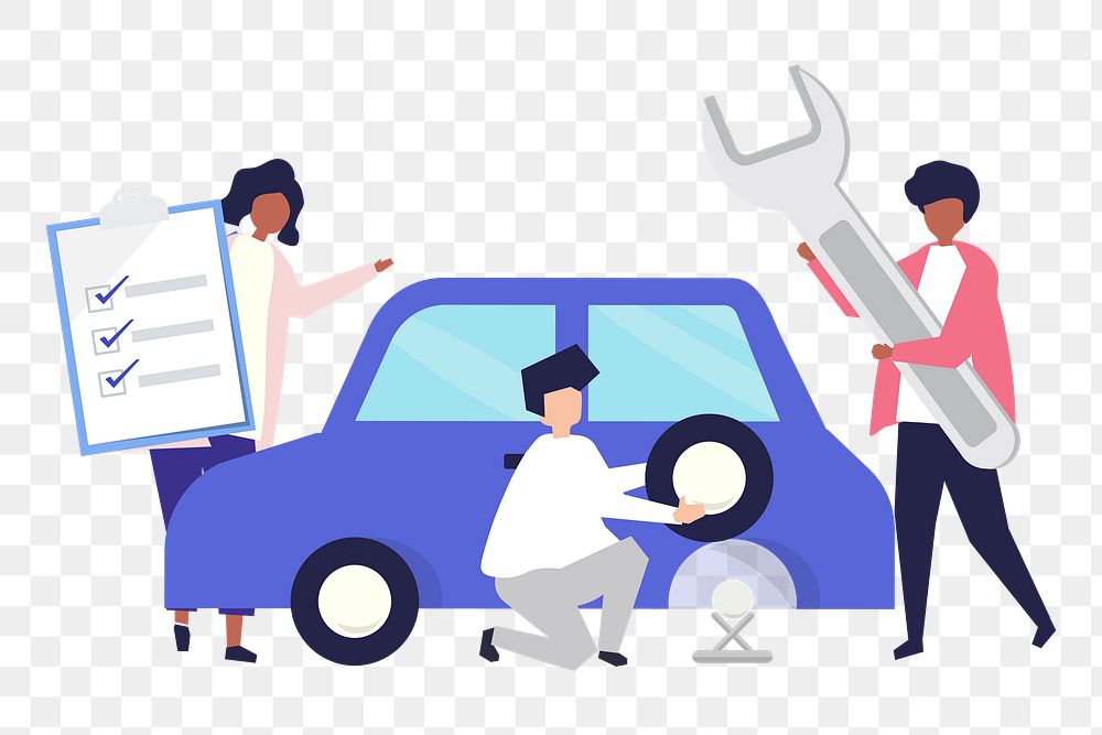 Car checkup png illustration, transparent background