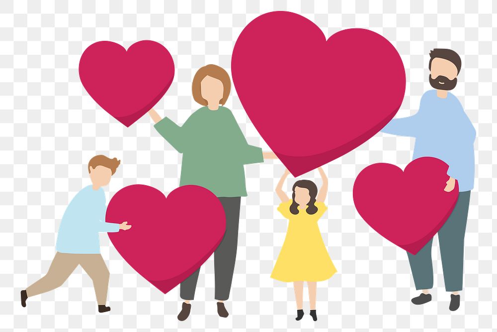 Happy family png illustration, transparent background