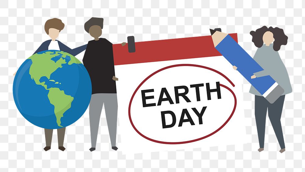 Earth Day png illustration, transparent background