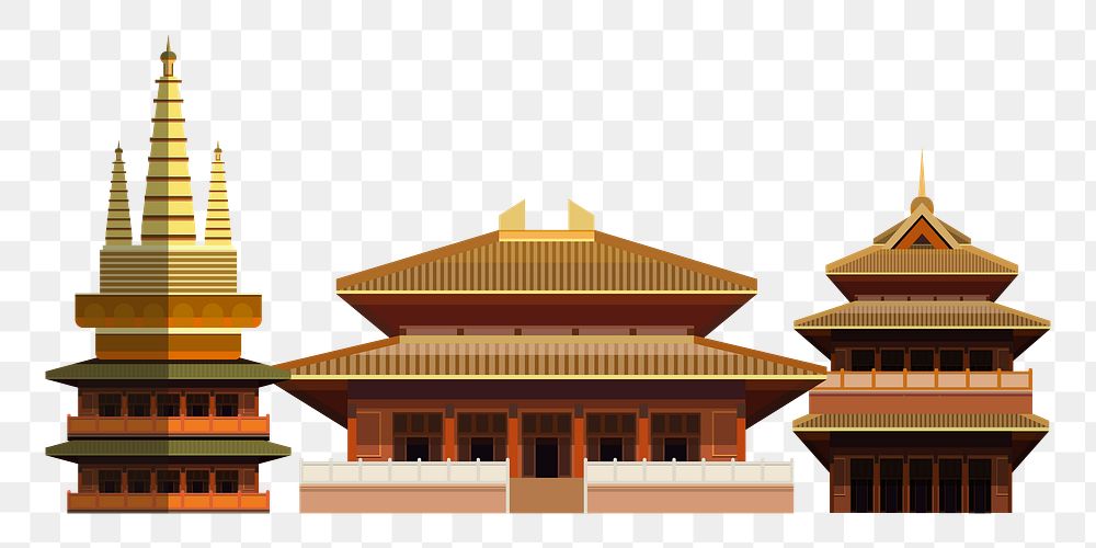 Jing'an Temple png illustration, transparent background