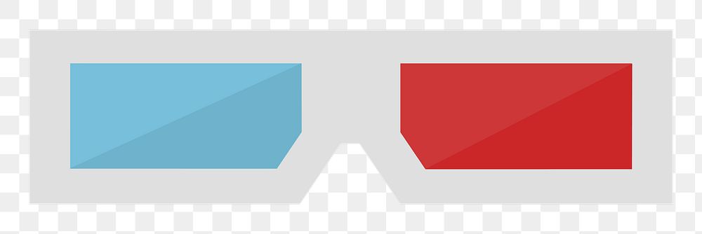  Png 3D movie glasses flat sticker, transparent background