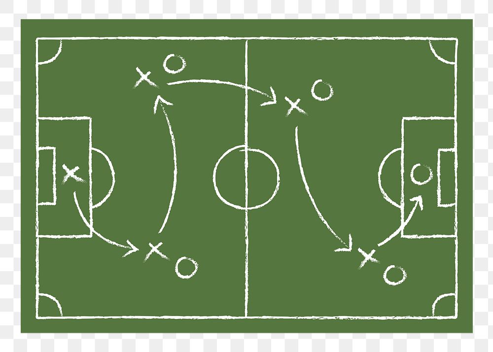  Png soccer game plan flat sticker, transparent background