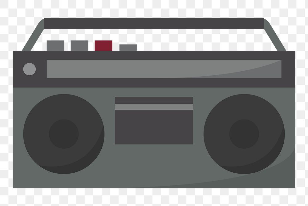  Png radio cassette player flat sticker, transparent background
