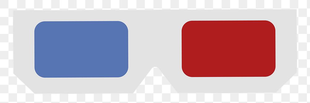  Png 3D theater glasses flat sticker, transparent background