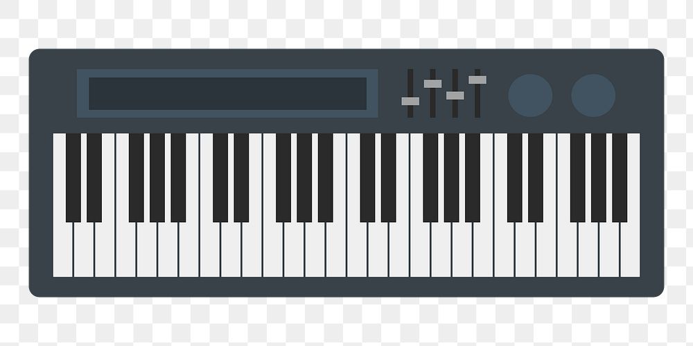  Png electric keyboard flat sticker, transparent background