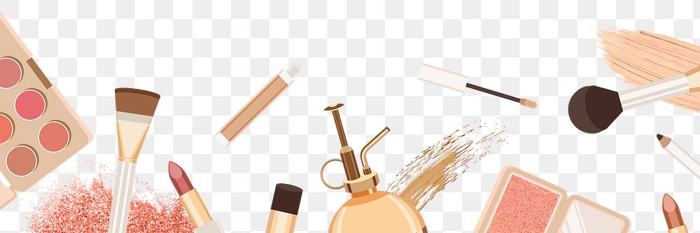 Cosmetics png border, transparent background