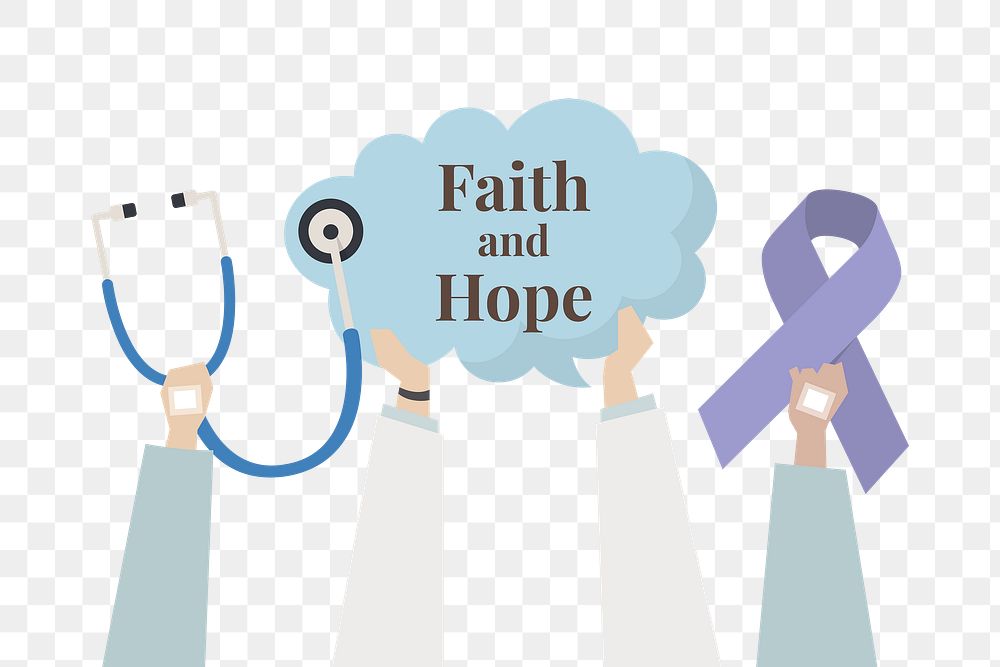 Hands holding faith and hope  png, transparent background