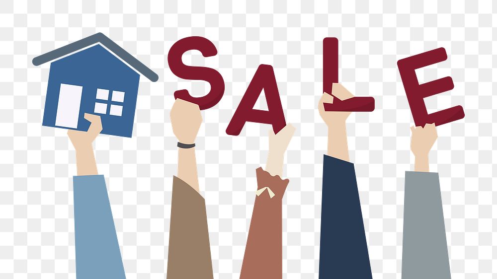 House for sale png, transparent background