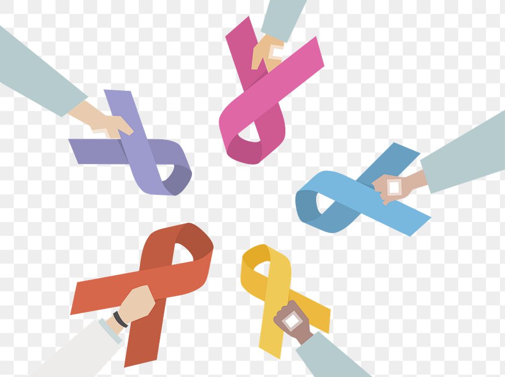 Awareness ribbons png, transparent background