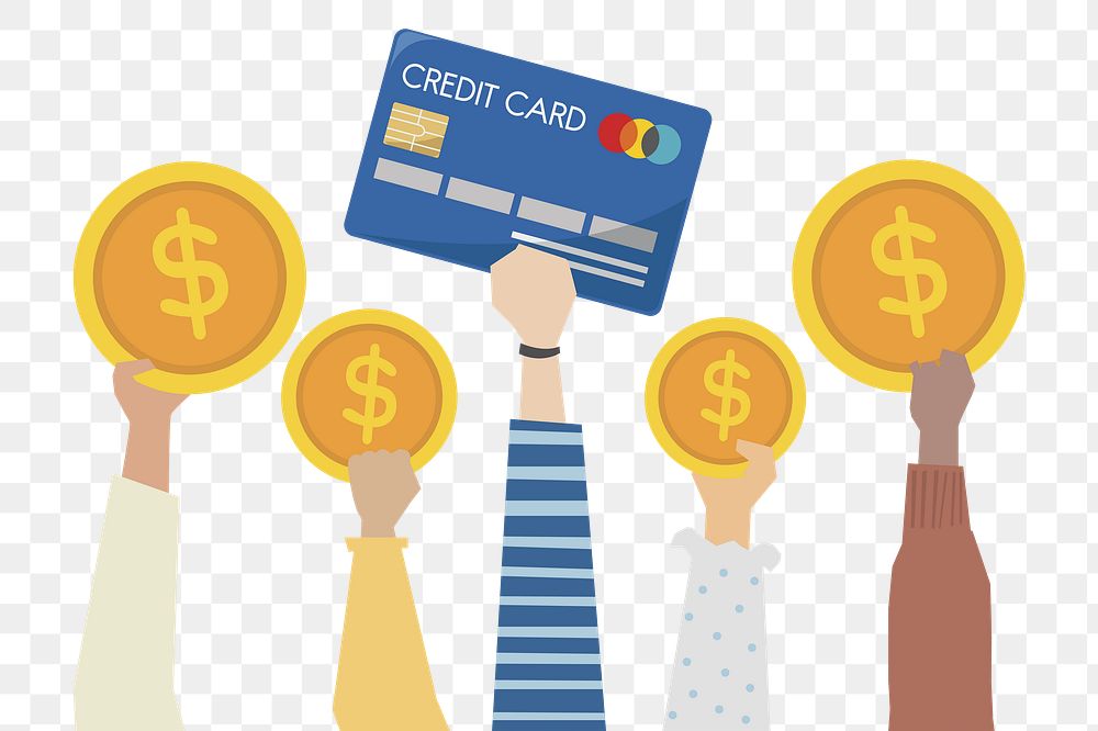 Credit cards png, transparent background