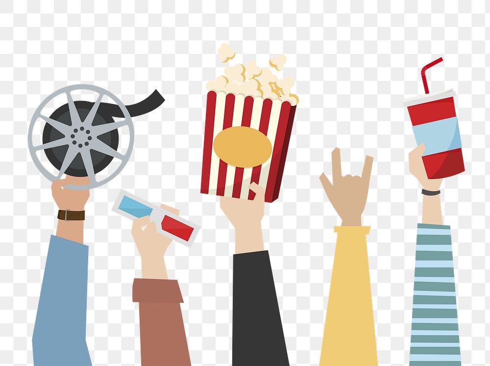 Movie lovers  png, transparent background