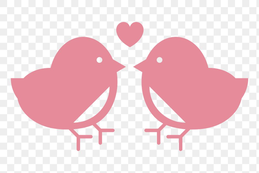 PNG Love birds Valentines day icon illustration sticker, transparent background