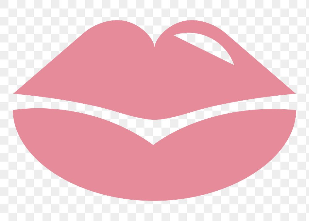 PNG Kissing lips Valentines day icon illustration sticker, transparent background