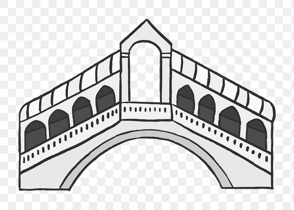 Png Italian Rialto Bridge  sticker, transparent background
