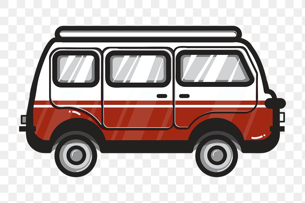Png red minivan car illustration, transparent background
