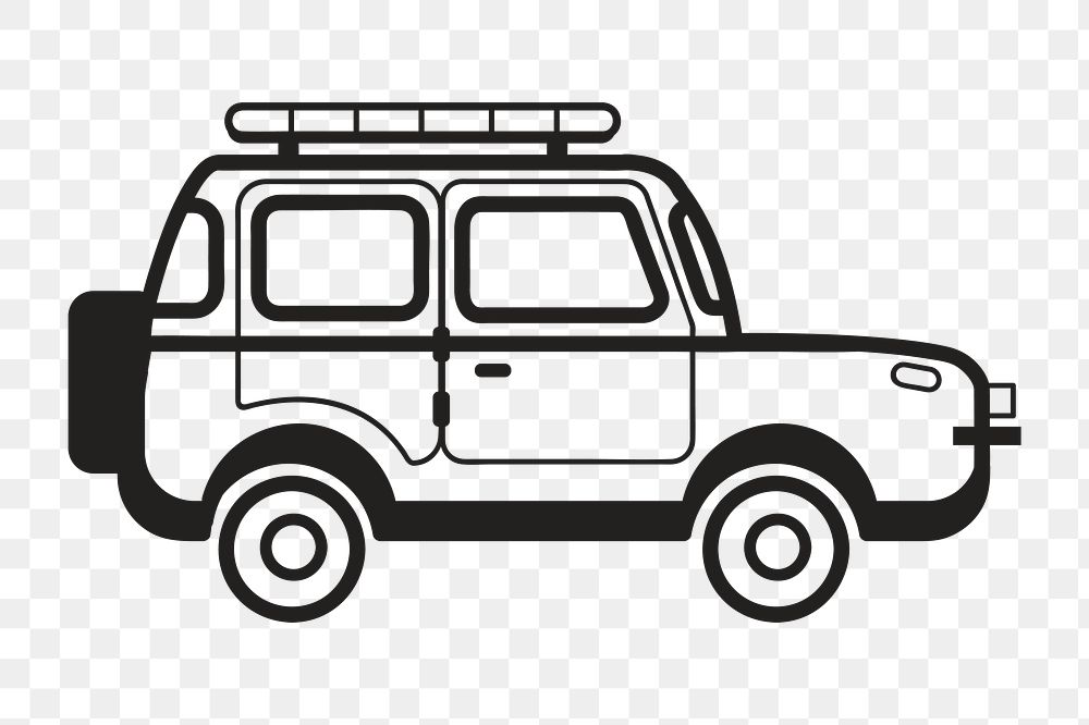 Png simple SUV car illustration, transparent background