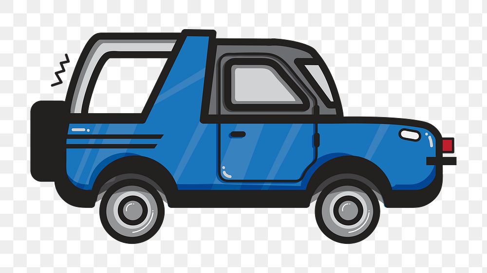 Png blue SUV car illustration, transparent background