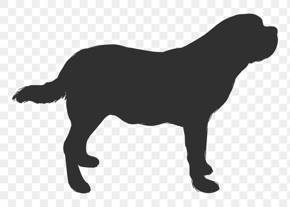 Png saint bernard dog silhouette, transparent background