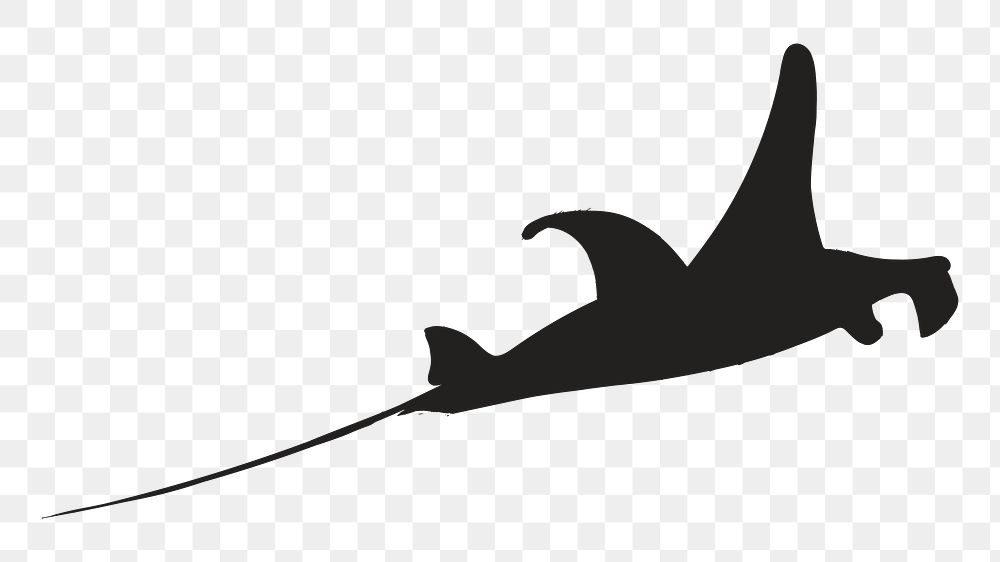 Png stingray silhouette, transparent background