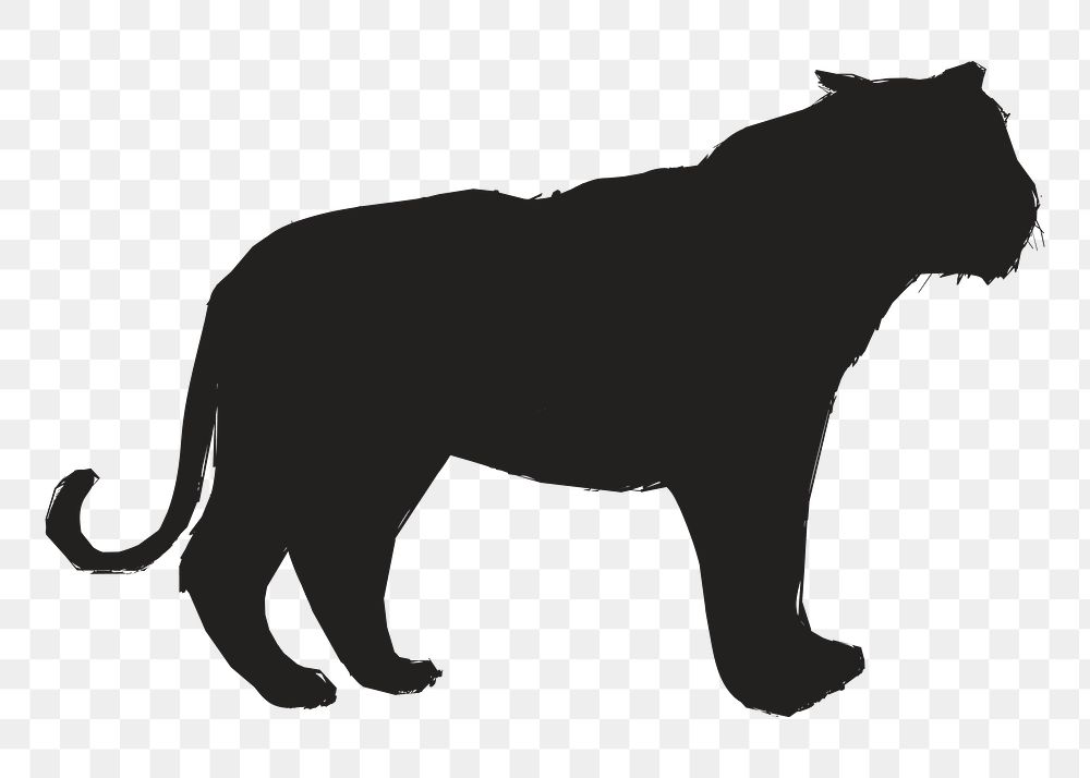 Png tiger silhouette, transparent background
