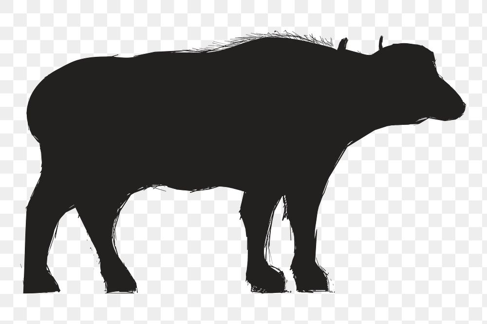 Png ox silhouette, transparent background