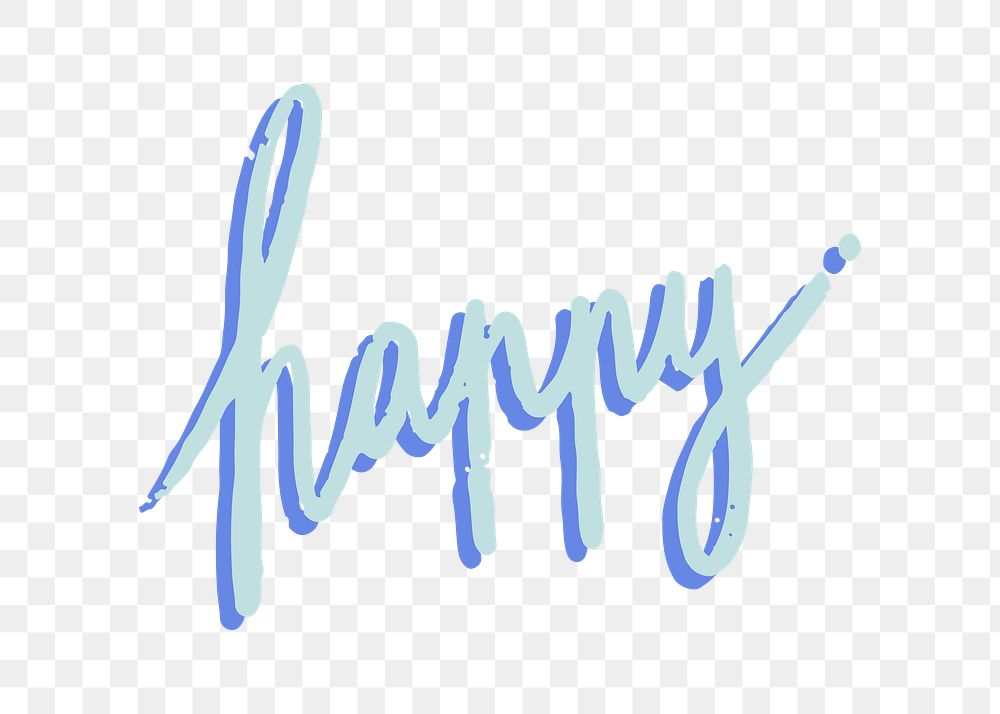 Happy typography png, transparent background