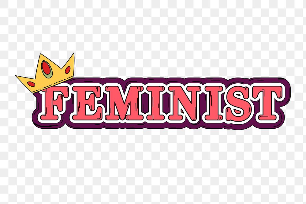 Png Feminist word element, transparent background