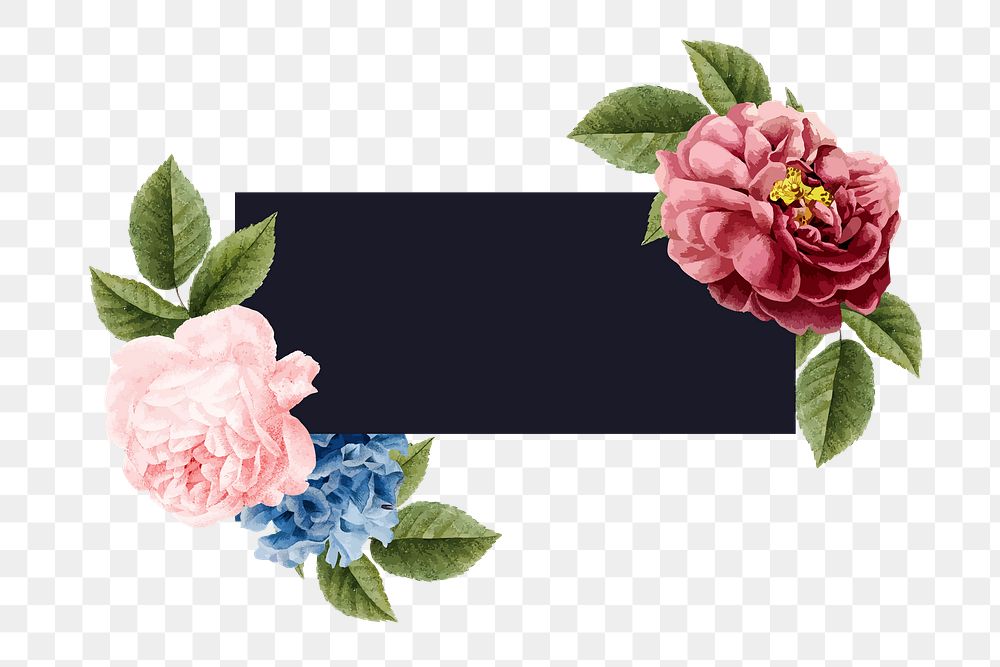 Colorful flower png badge, transparent background