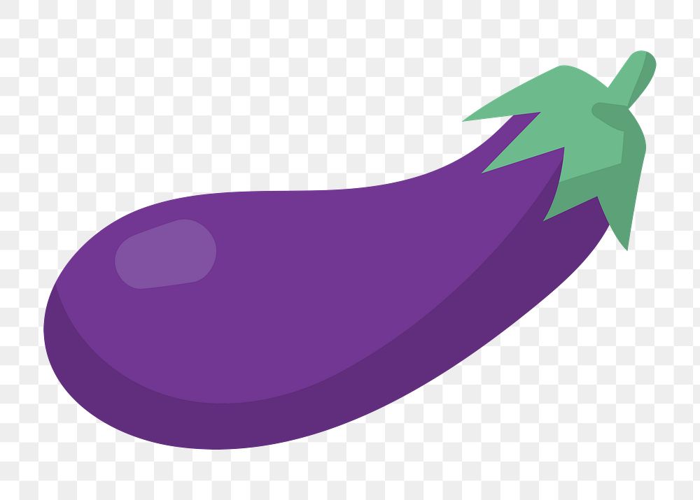 Png organic eggplant doodle sticker, transparent background