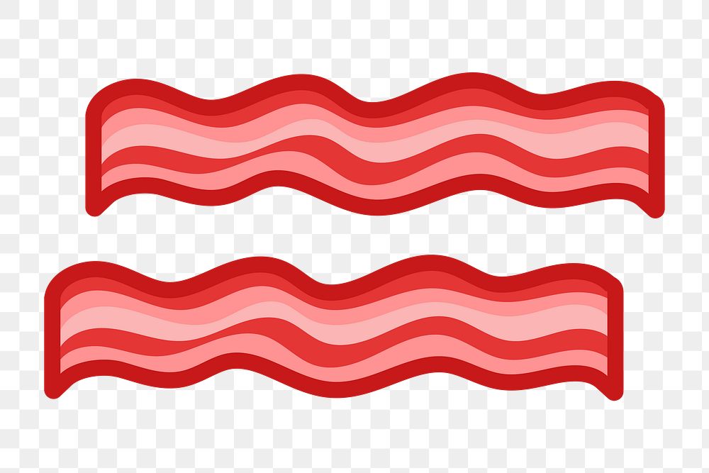 Png two bacon slices sticker, transparent background