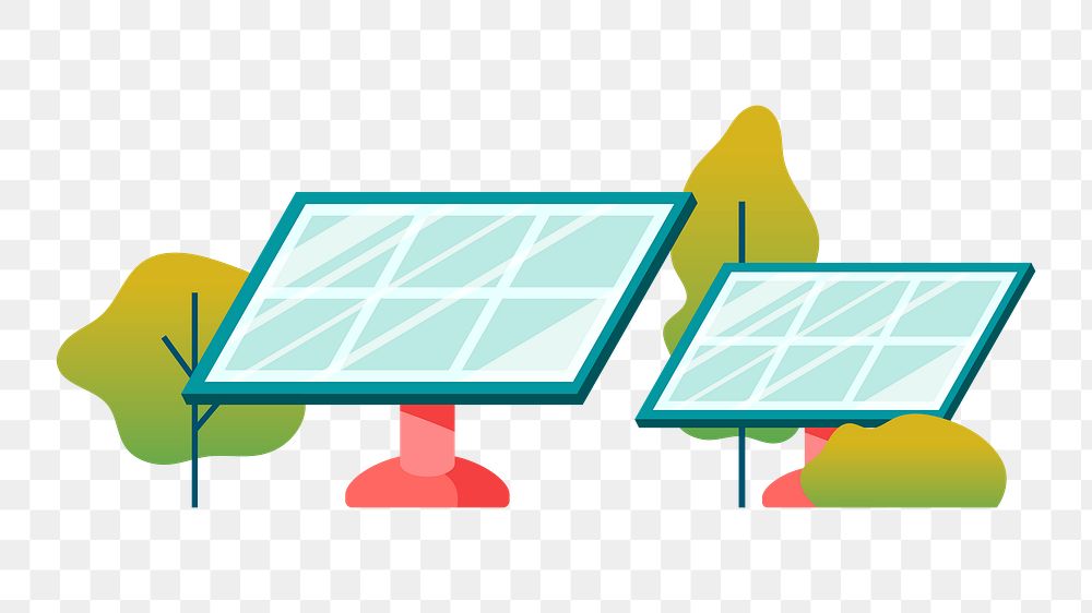 Png solar cells energy illustration, transparent background