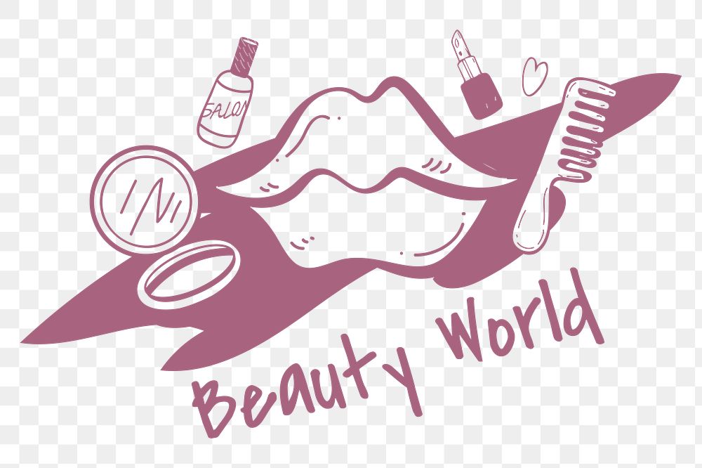 Beauty world makeup png, transparent background