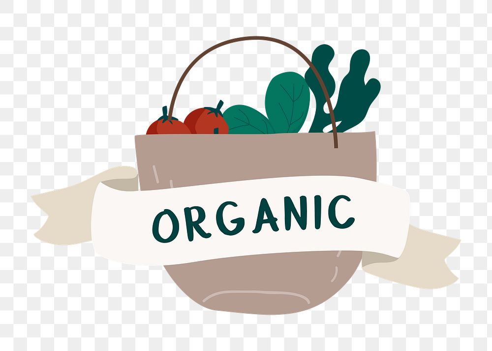 Png  organic fresh food sticker, transparent background
