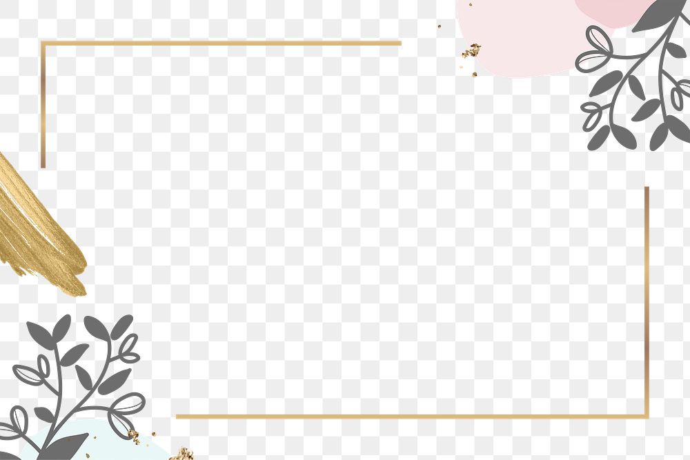 Png cute botanical frame, transparent background