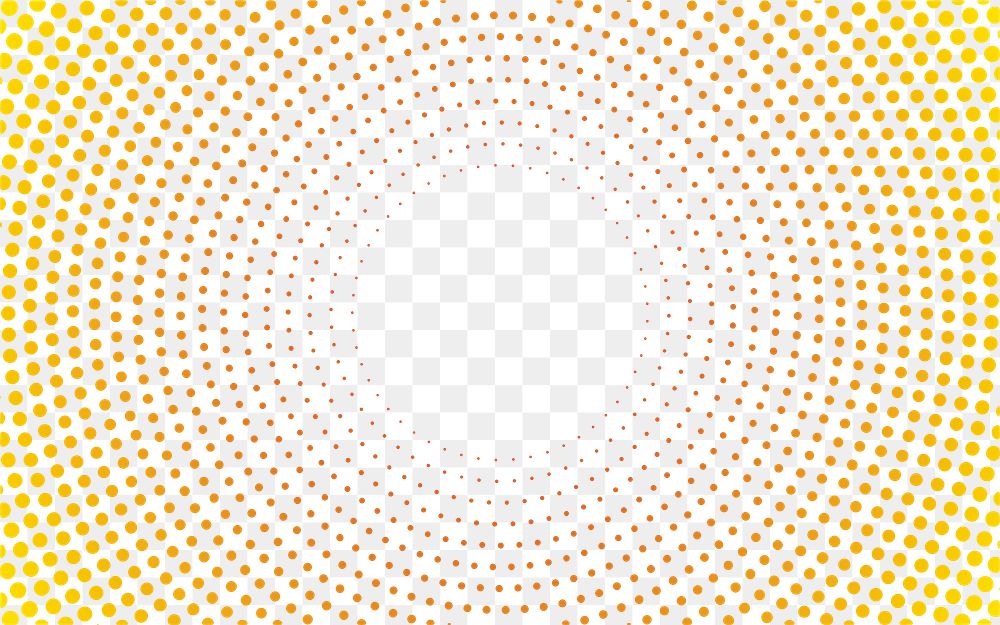 Png yellow dots pattern border, transparent background