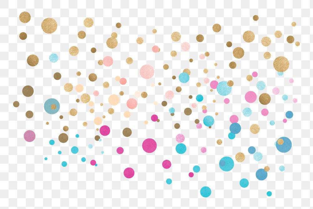 Png colorful festive dots element, transparent background