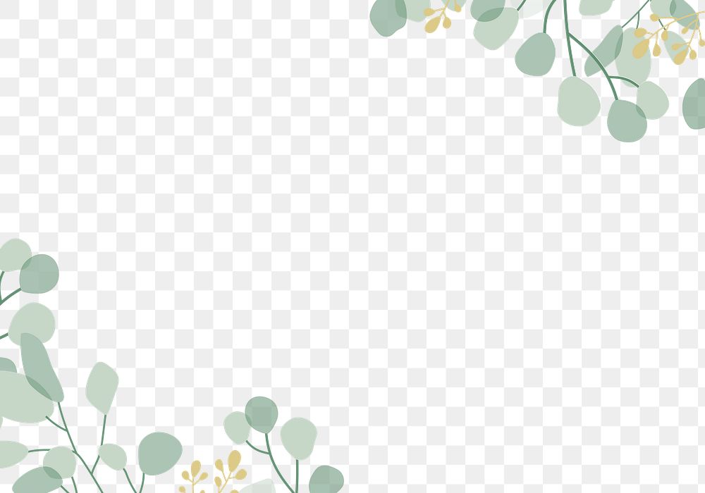 Leaf png border, transparent background