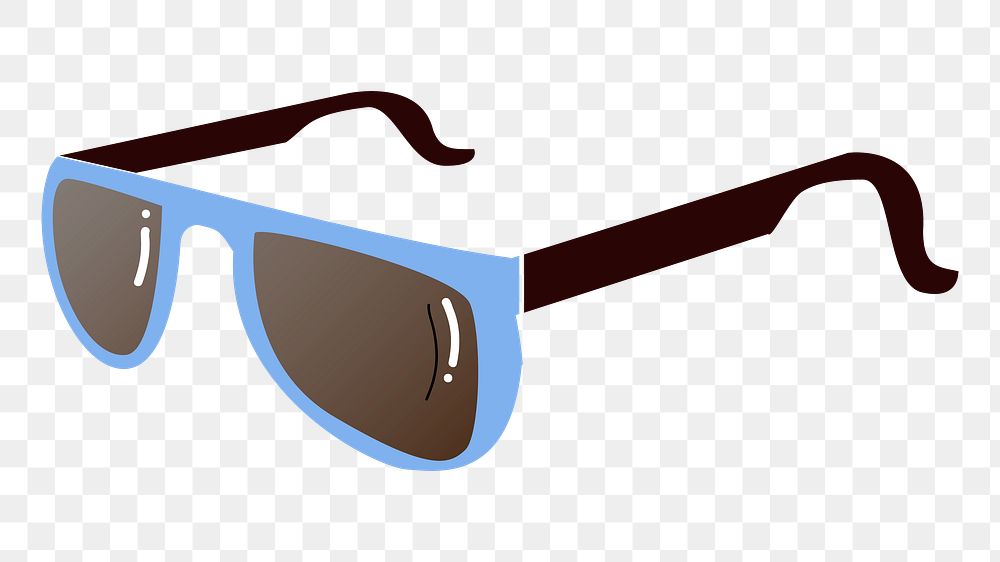 Png blue sunglasses sticker, transparent background