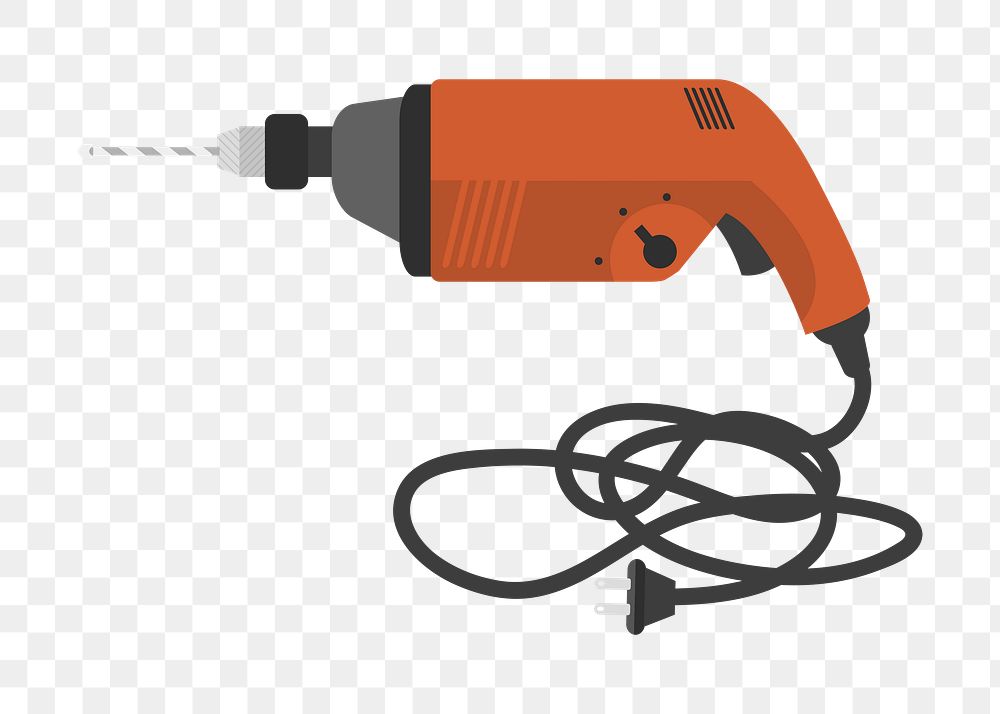 Illustration of electric drill png icon, transparent background