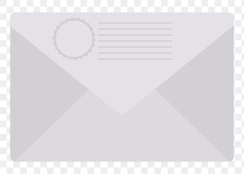Png closed envelop flat sticker, transparent background