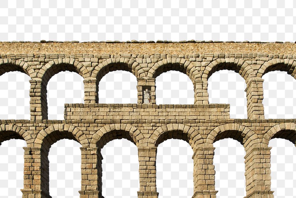 PNG The central part of the roman aqueduct collage element, transparent background
