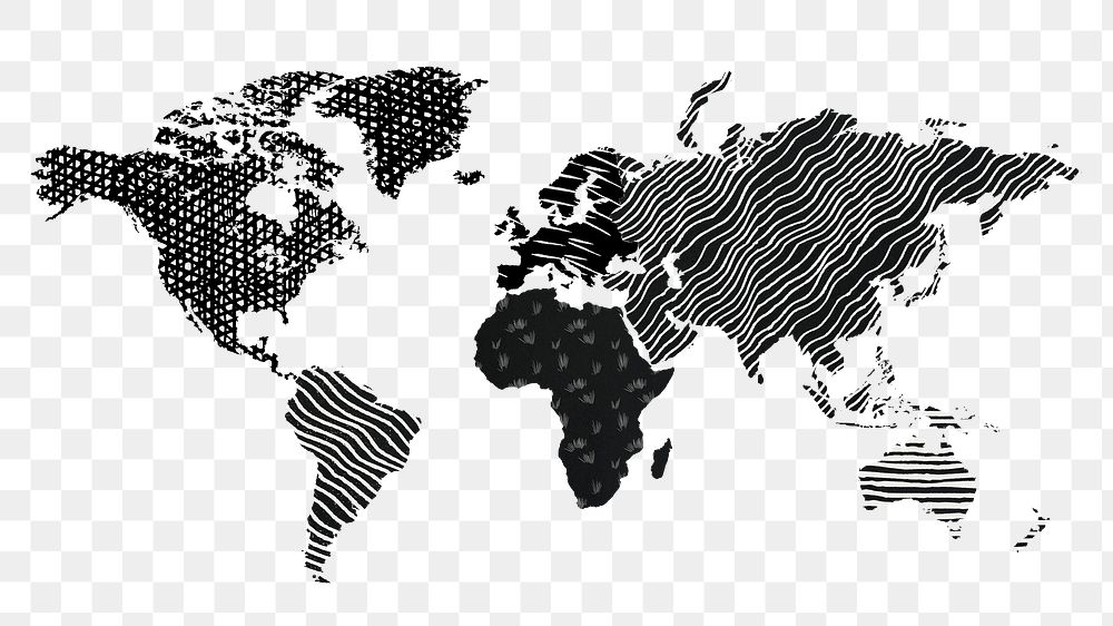 World map png illustration, transparent background