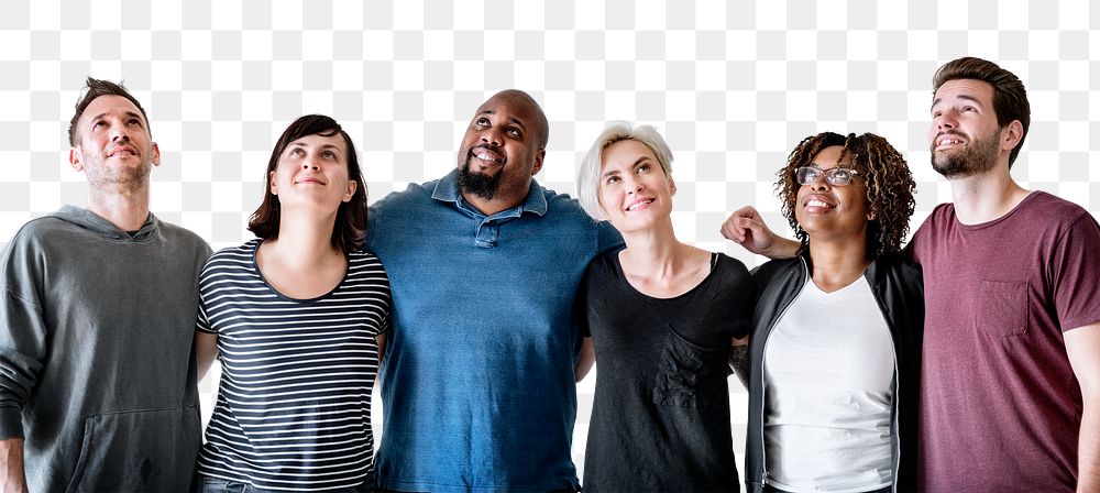 Diverse people png element, transparent background