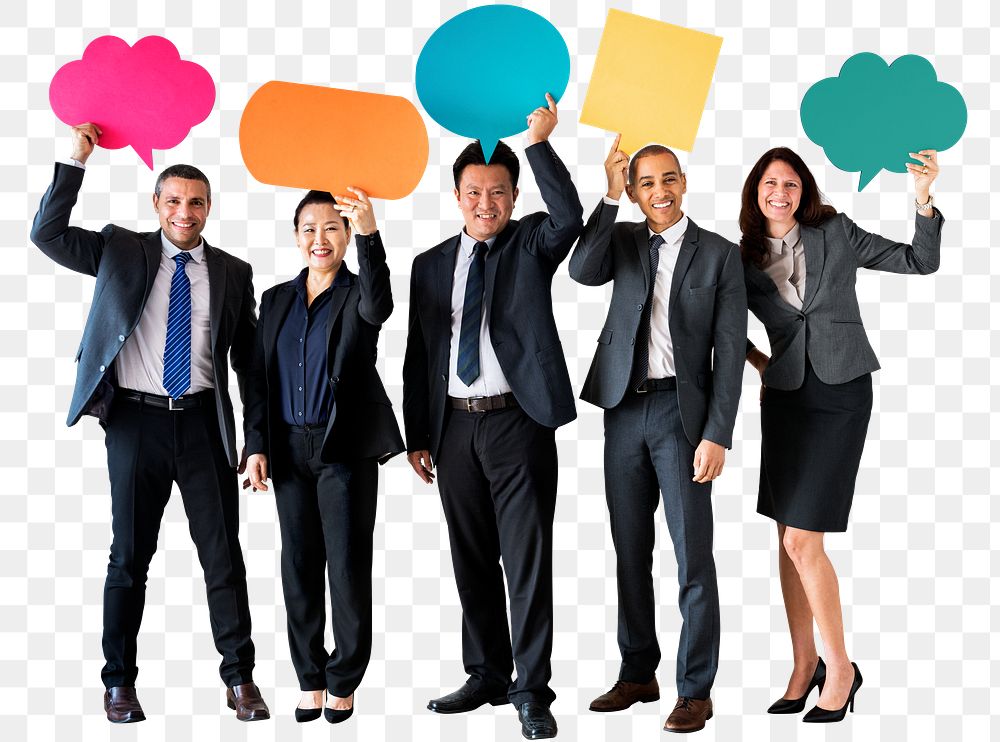 Png Businesspeople & speech bubble, transparent background