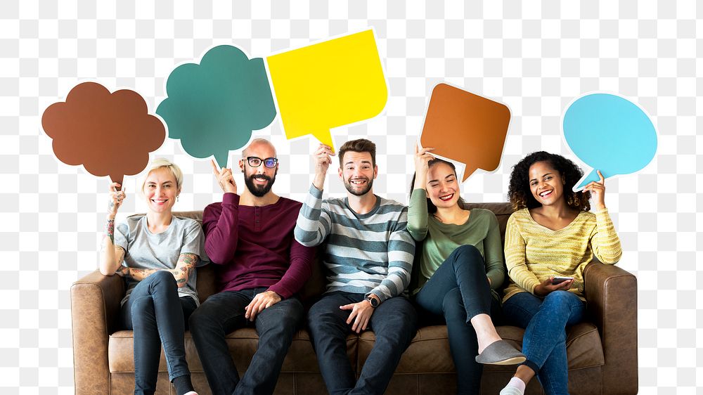 Diverse people png element, transparent background