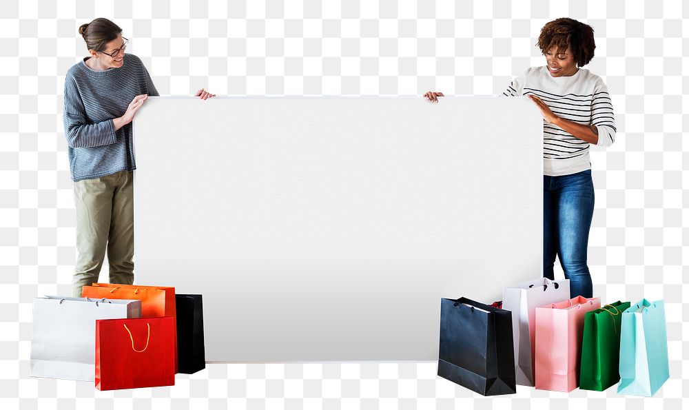 Png Blank board women shopping , transparent background