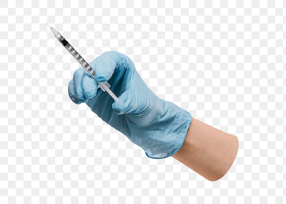 Nurse holding png injection syringe transparent background